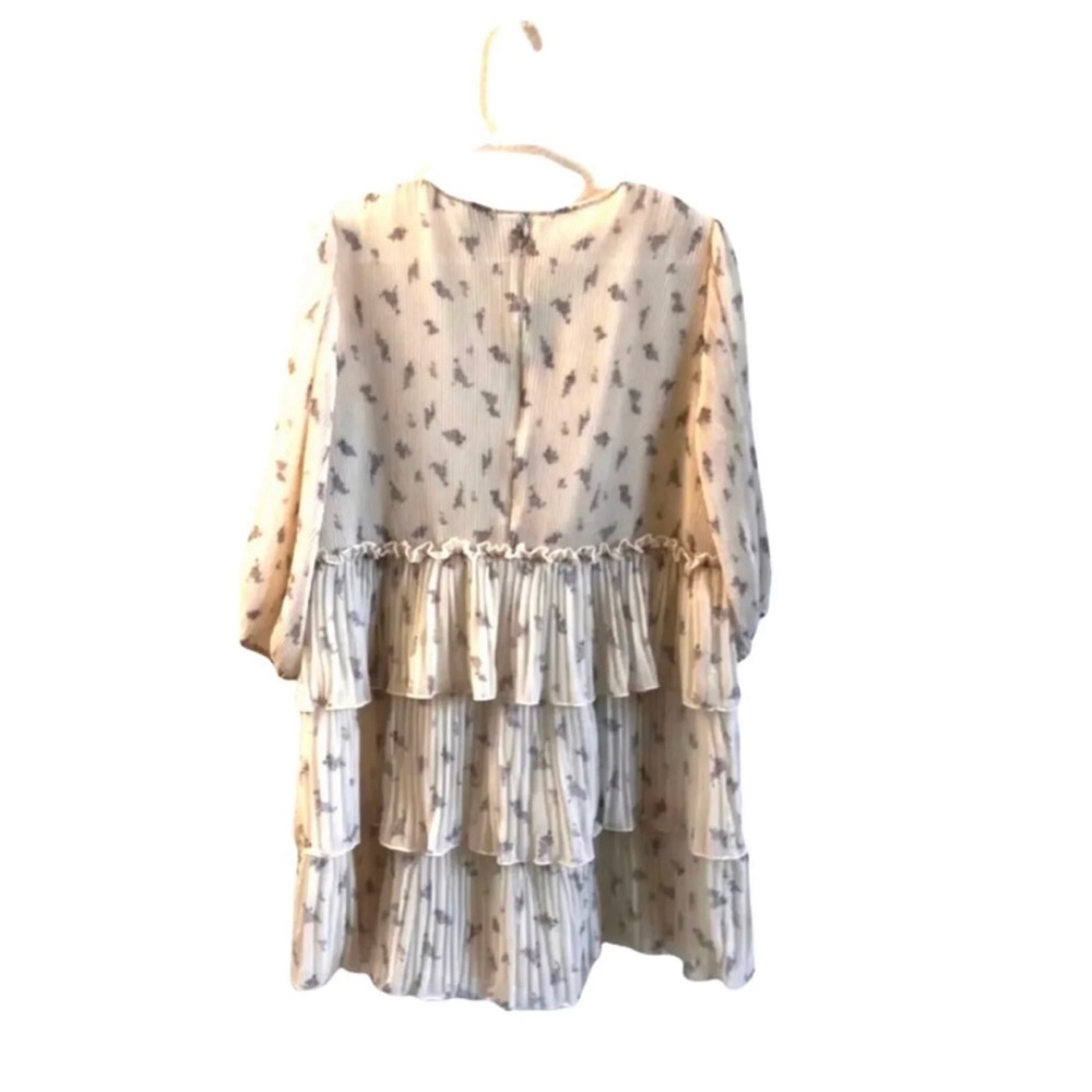 Ganni Cream Mini Dress with Subtle Pattern - Picture 3 of 9